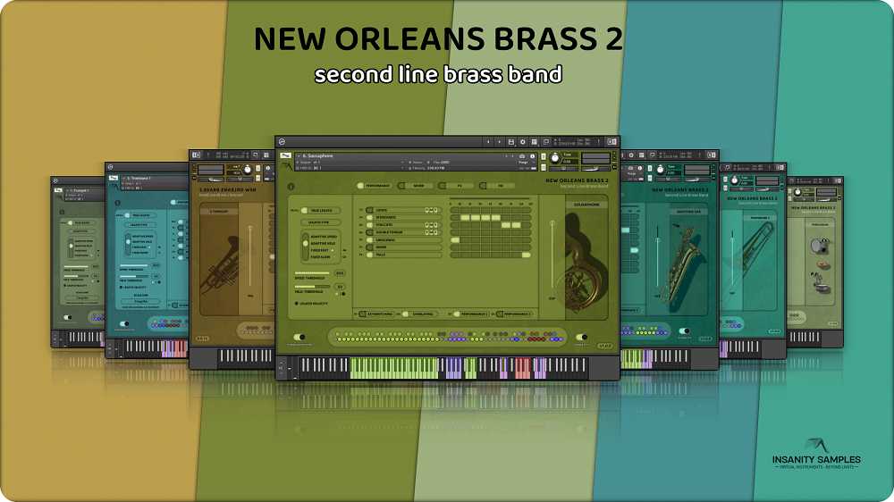 【新奥尔良铜管乐器KONTAKT扩展】Insanity Samples New Orleans Brass 2 v1.0.2 KONTAKT