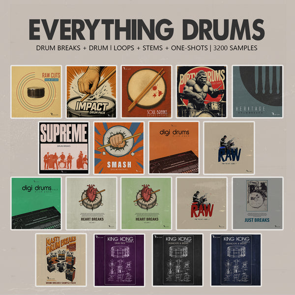 【EDM多风格鼓组采样包】Retro Loops Everything Drums (One-Shots and Drum Breaks)